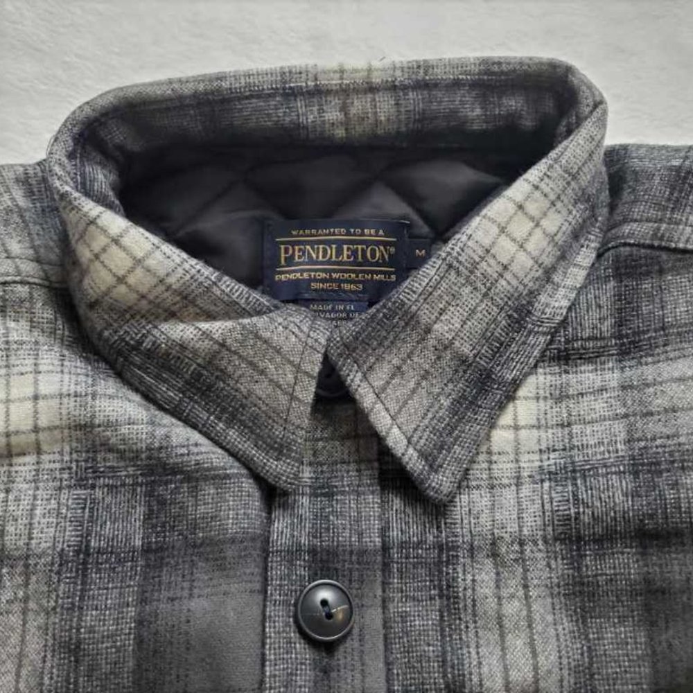 New men's M Pendleton plaid shirt jacket with quilted lining - Picture 5 of 9